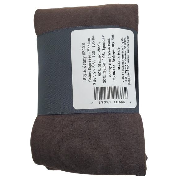 Merino Wool Tight Espresso Brown MEDIUM B.ella Jenny Italian Luxury NWT Hosiery - Picture 5 of 5